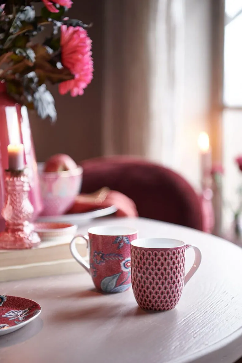 Flower Festival Mok Klein Rood/Donker