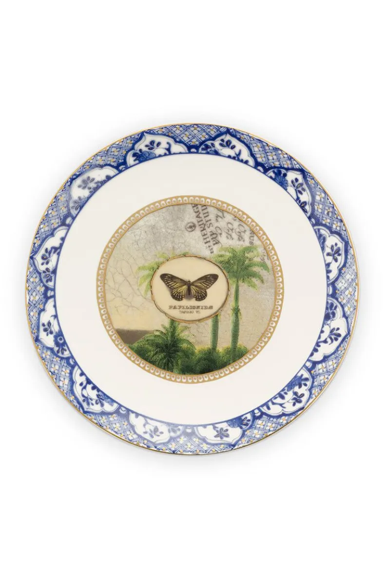 Heritage Gebaksbord Vlinder Blauw 15 Cm