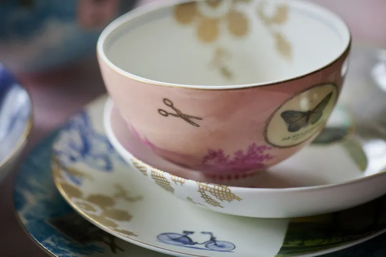 Heritage Kom Geverfd Roze 12 Cm