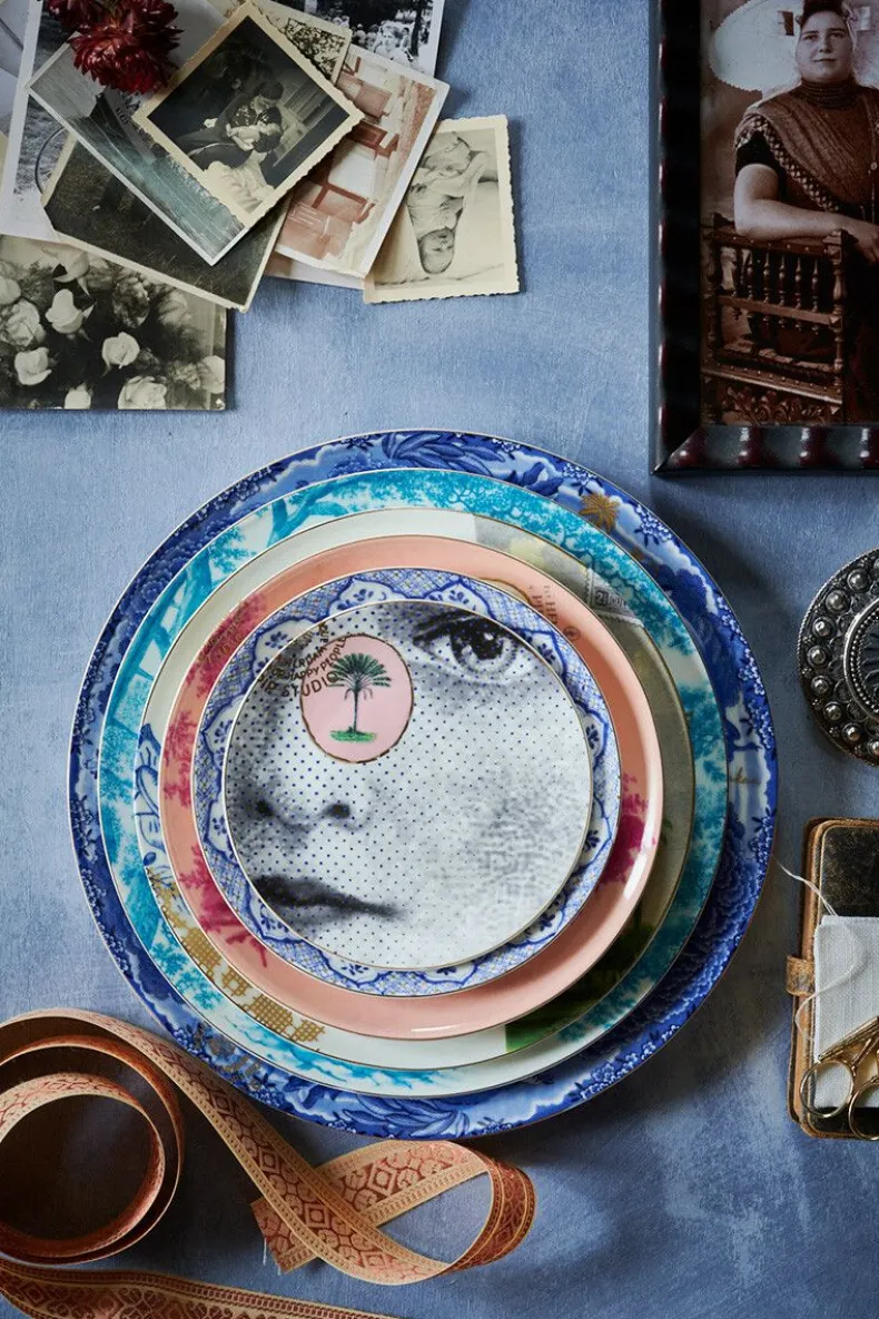 Heritage Petit Four Gezicht Zwart/Wit 12 Cm