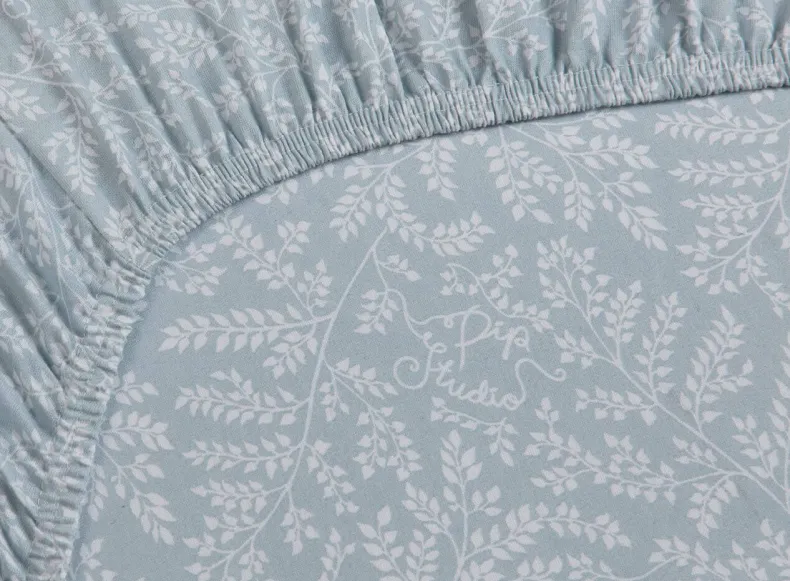 Hoeslaken Leafy Grijs