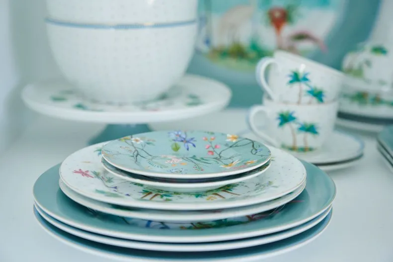 Jolie Petit Four Flowers Blauw 12 Cm