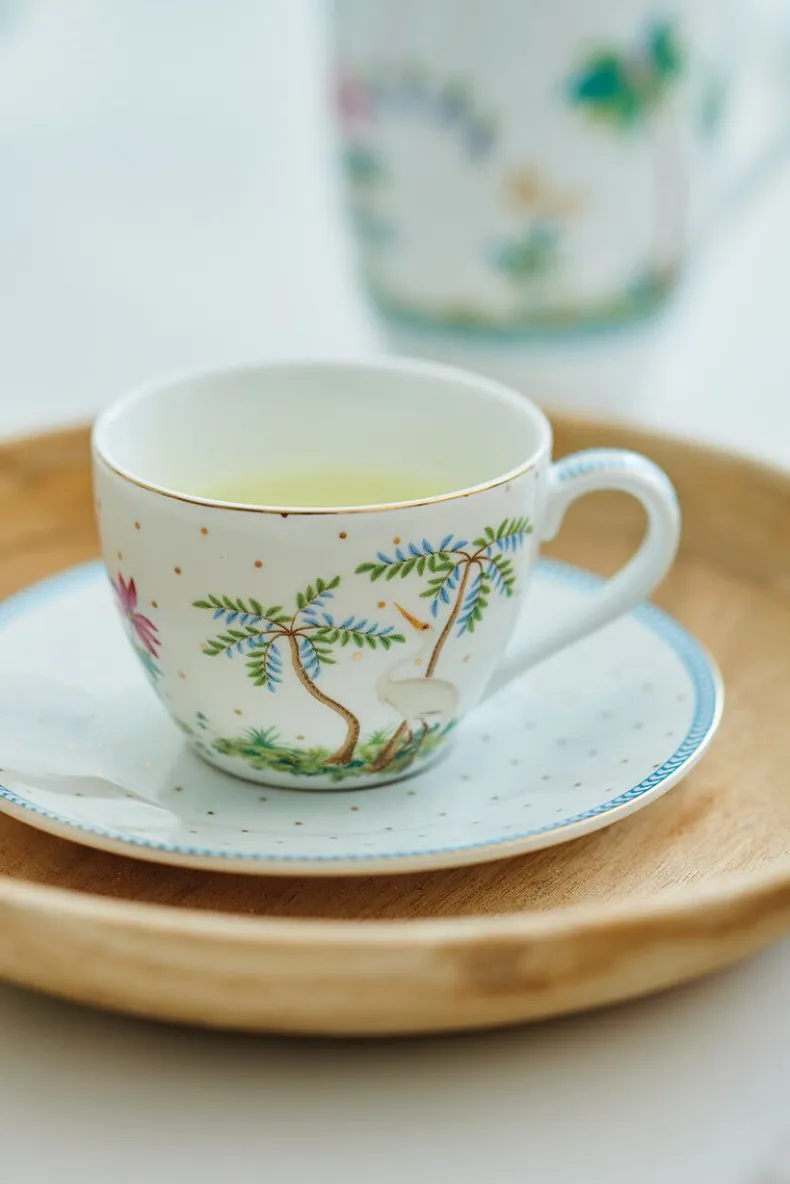 Jolie Set/2 Espresso Kop & Schotel Dots Gold