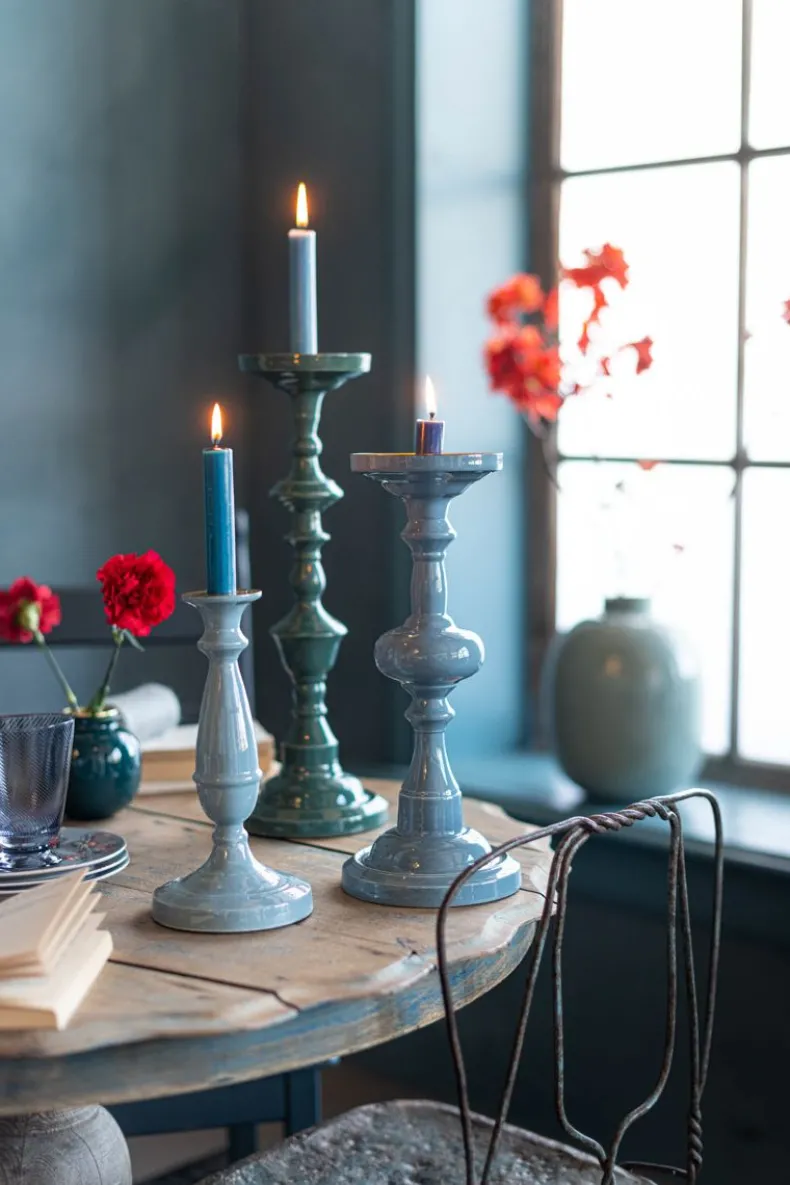 Kandelaar Blauw 34 Cm