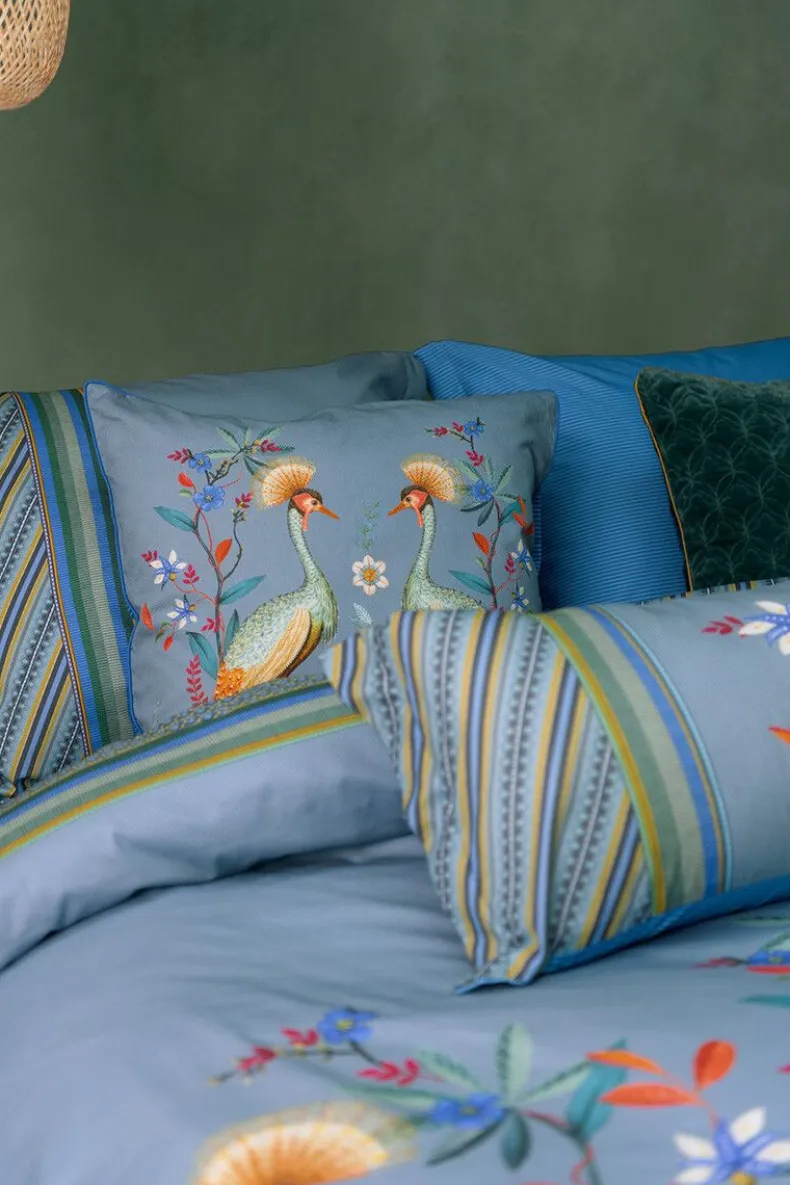 Kussensloop Flirting Birds Blauw