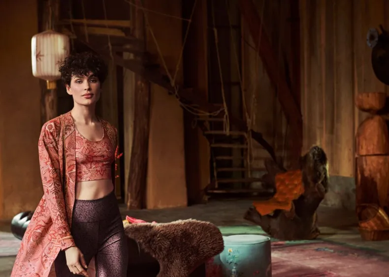 Lange Sportlegging Leafy Dots Terra