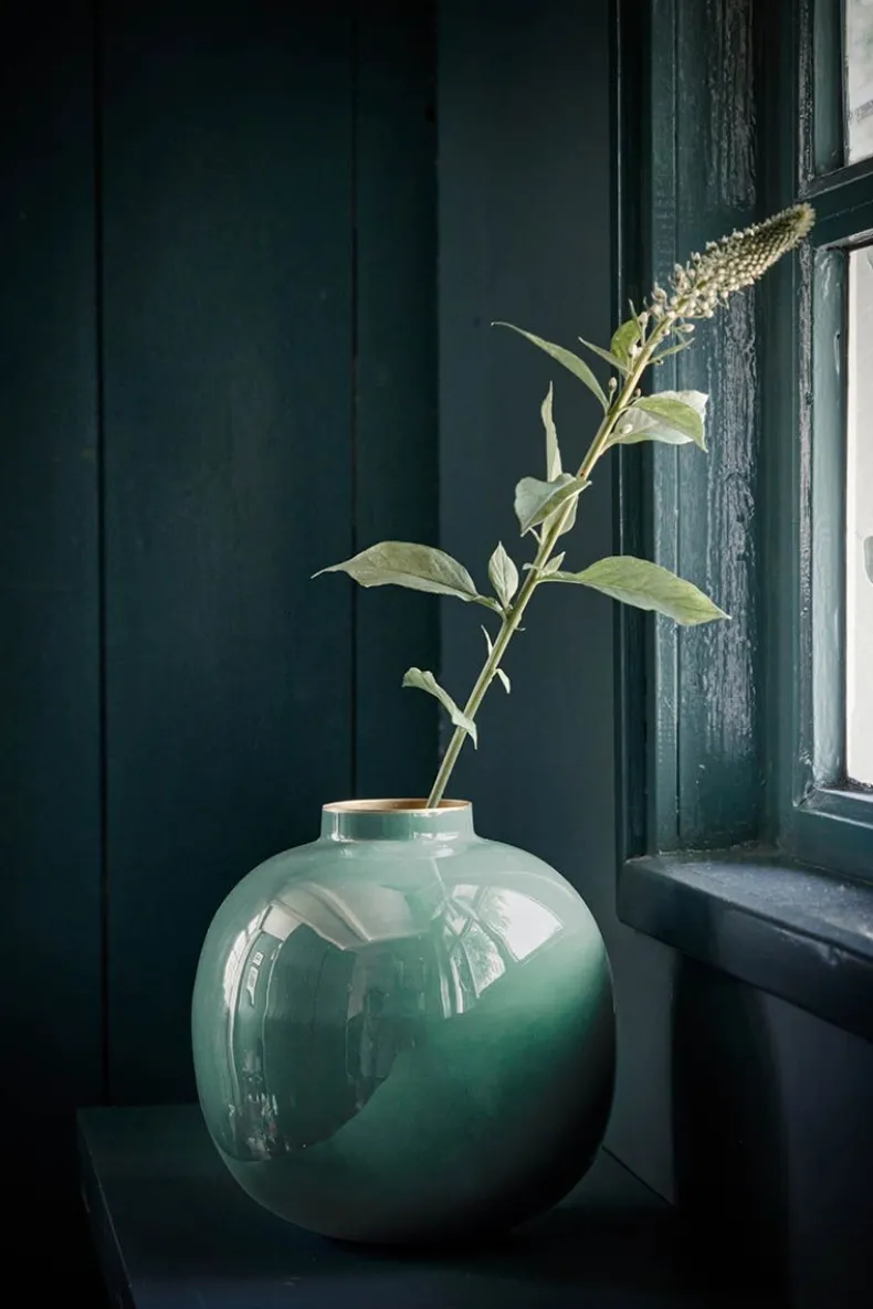 Metalen Vaas Donker 23 Cm