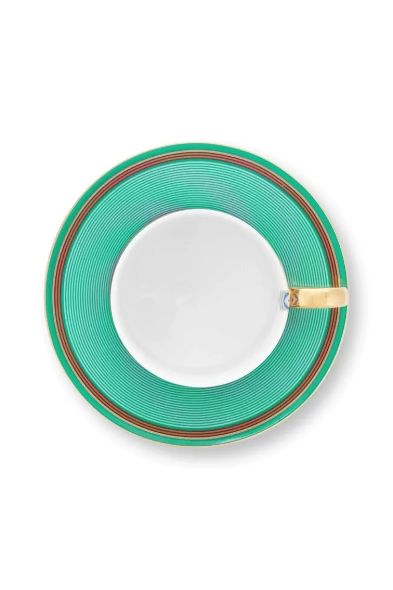 Pip Chique Stripes Cappuccino Kop & Schotel Roze/Groen