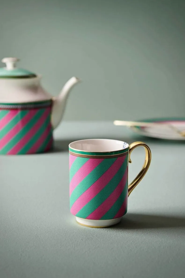 Pip Chique Stripes Mok Groot Roze/Groen 350Ml