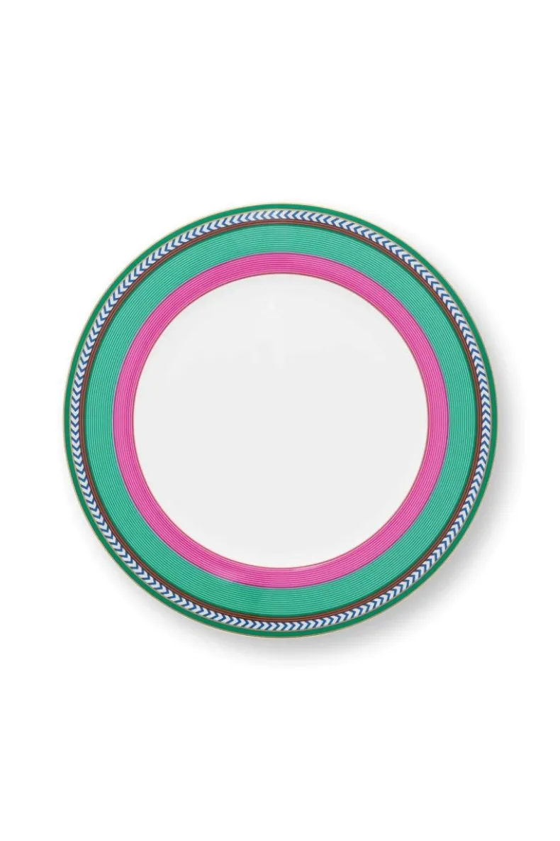 Pip Chique Stripes Dinerbord Roze/Groen 28Cm