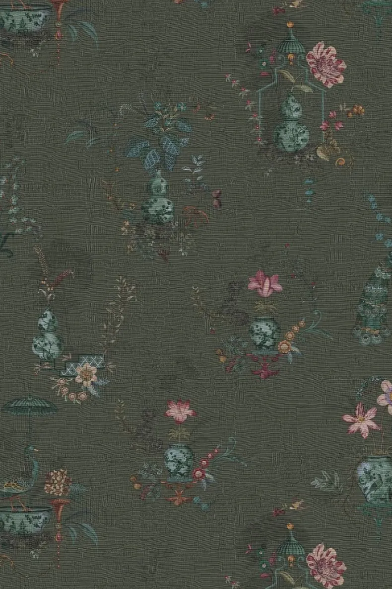 Pip Studio Chinese Porcelain Vinylbehang Donker