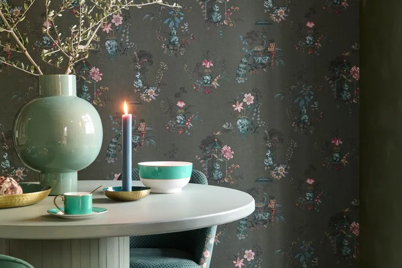 Pip Studio Chinese Porcelain Vinylbehang Donker