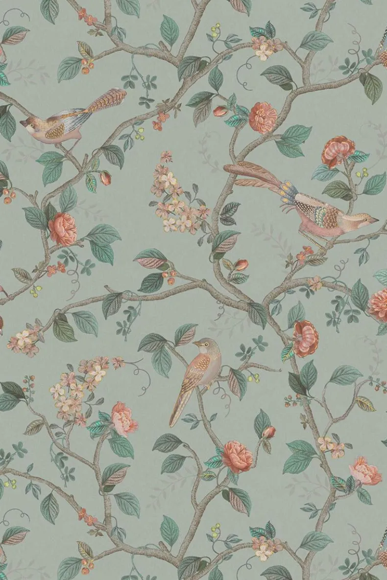 Pip Studio Good Nightingale Vliesbehang Licht Blauw/