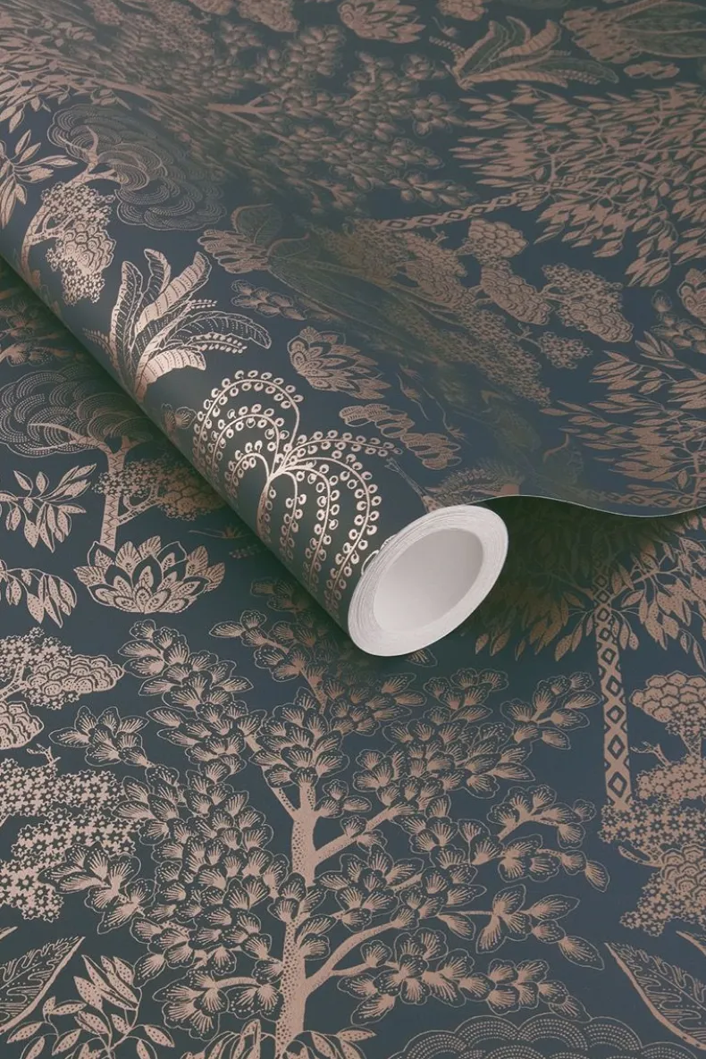 Pip Studio Origami Tree Vliesbehang Donker /Rose Goud