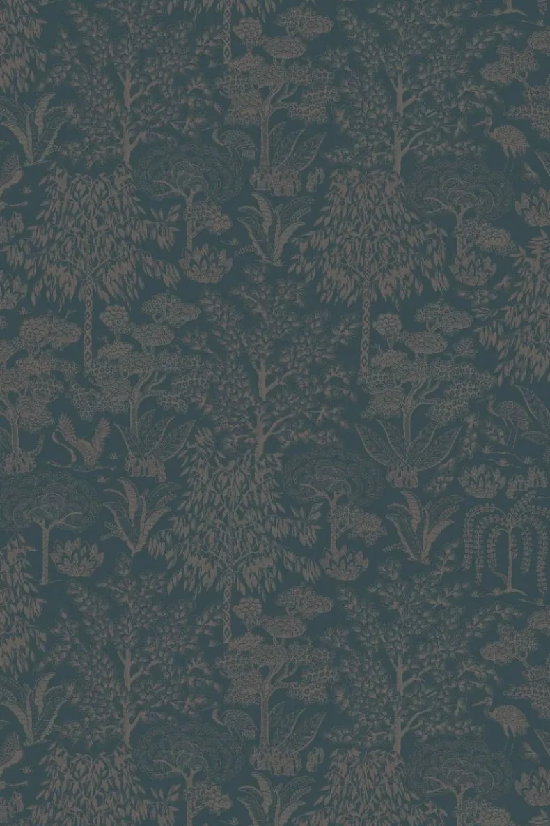 Pip Studio Origami Tree Vliesbehang Donker /Rose Goud