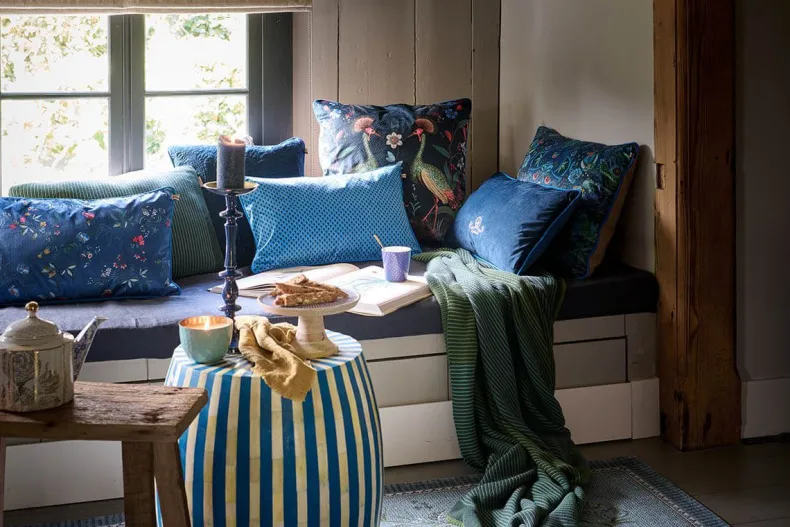 Sierkussen Quilted Donkerblauw