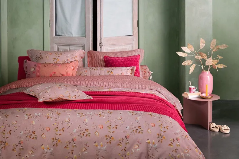 Vierkant Sierkussen Tokyo Blossom Lichtroze