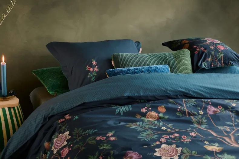 Vierkant Sierkussen Il Paradiso Donkerblauw