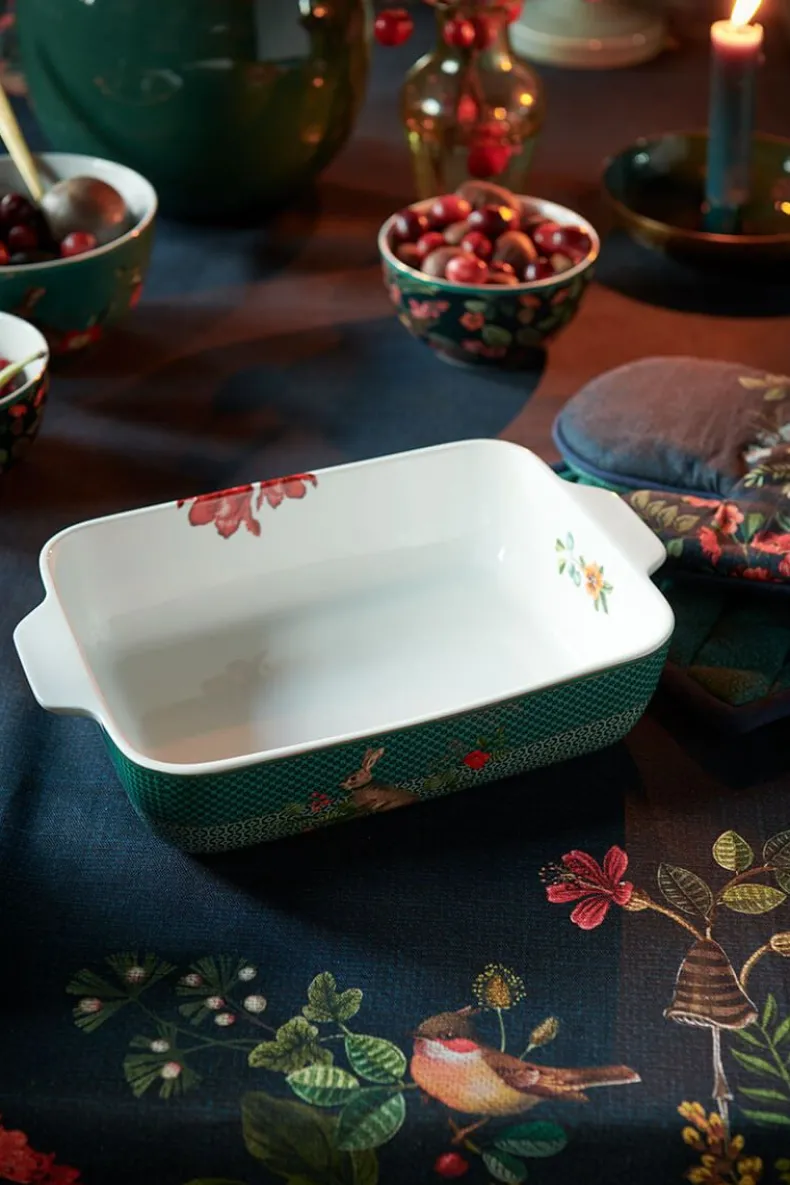 Winter Wonderland Serveerschaal Rechthoekig Groot Groen