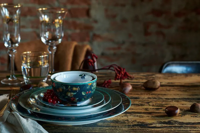 Winter Wonderland Onderbord Donkerblauw 32 Cm